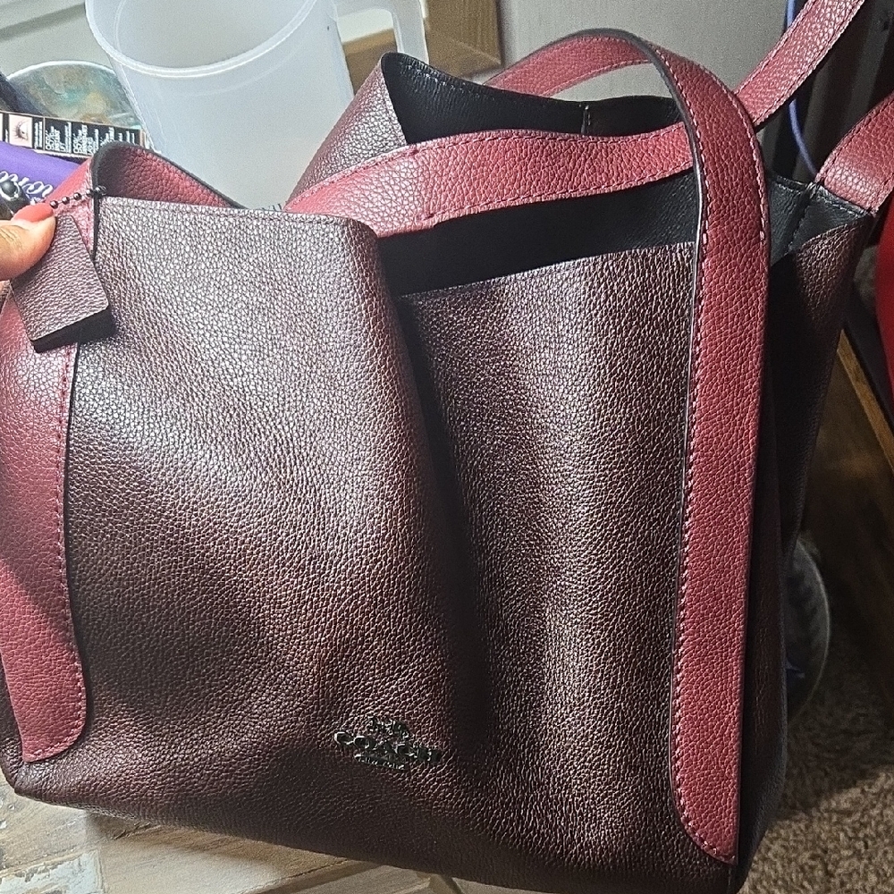 Coach Colorblock Hadley Hobo Shoulder Leather Tote